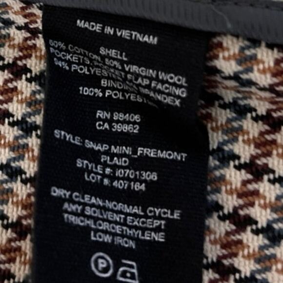 Theory Multicolor Wool Snap Tab Fremont Plaid Check Wrap Mini A-line Skirt Sz 2 - Picture 5 of 5